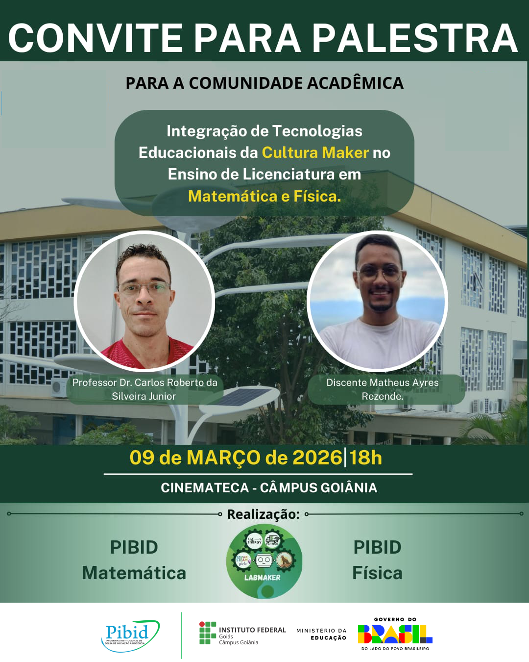 Palestra sobre Cultura Maker aplicada ao ensino de Matemática e Física será realizada no dia 9 de março